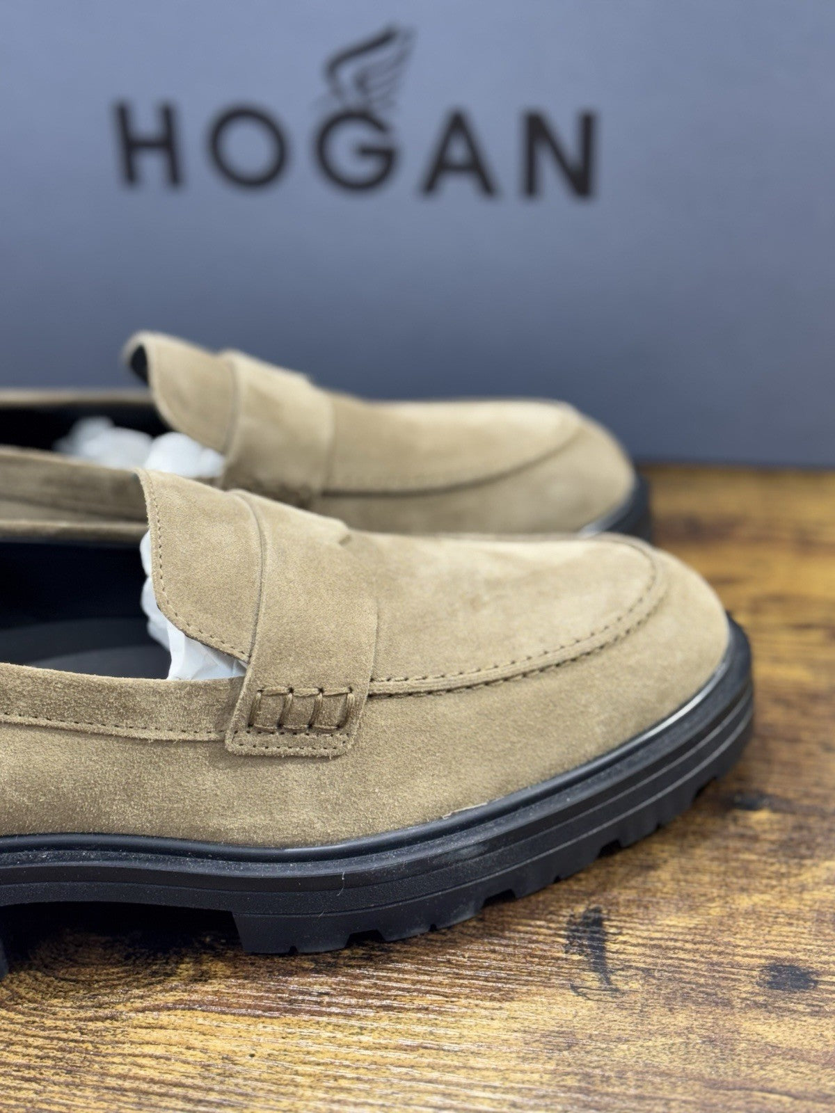 Hogan H673 Mocassino Uomo Suede Beige Extra Light Casual Hogan 40