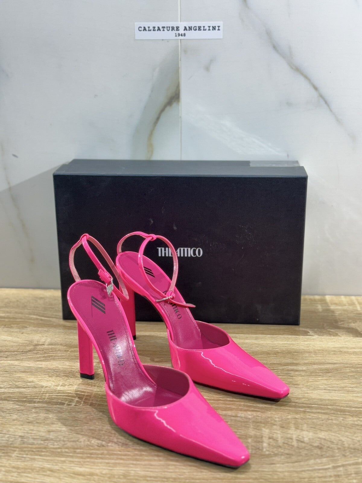 The Attico High Heel Sling Back Luxury The Attico Sandal Fluo Pink 39