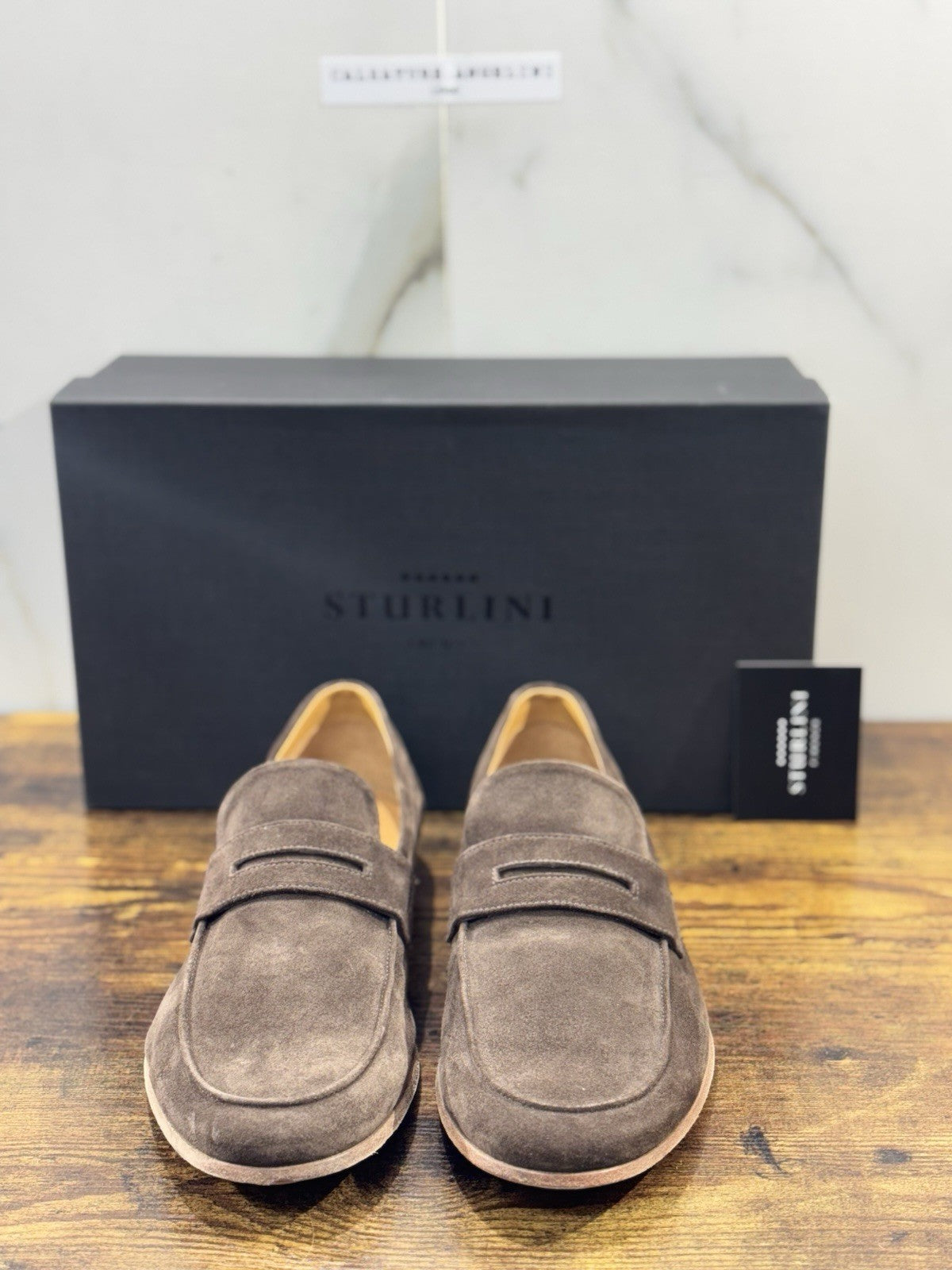 Sturlini Firenze Mocassino Uomo Suede T Moro Luxury Craftmanship Men 42