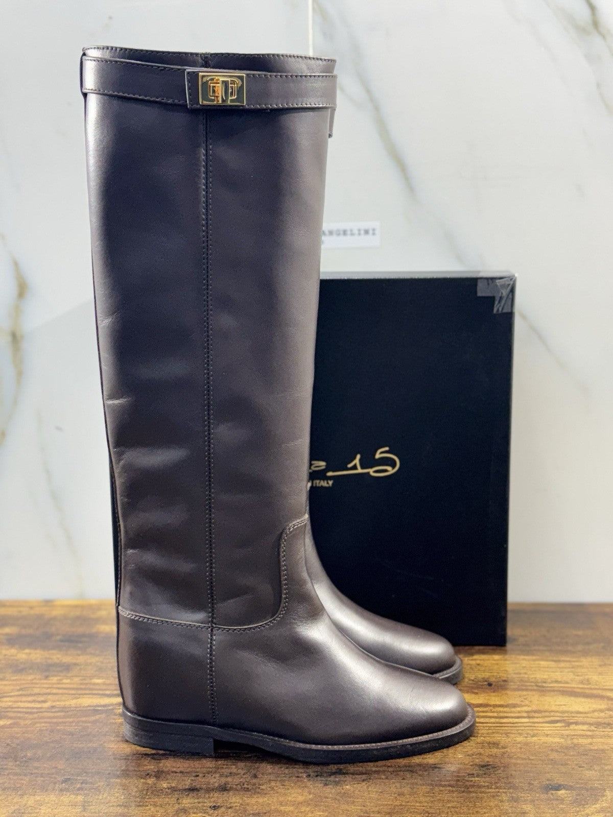 Via roma 15 stivale donna 3807 Pelle Marrone luxury boot via roma 15 Icon 36