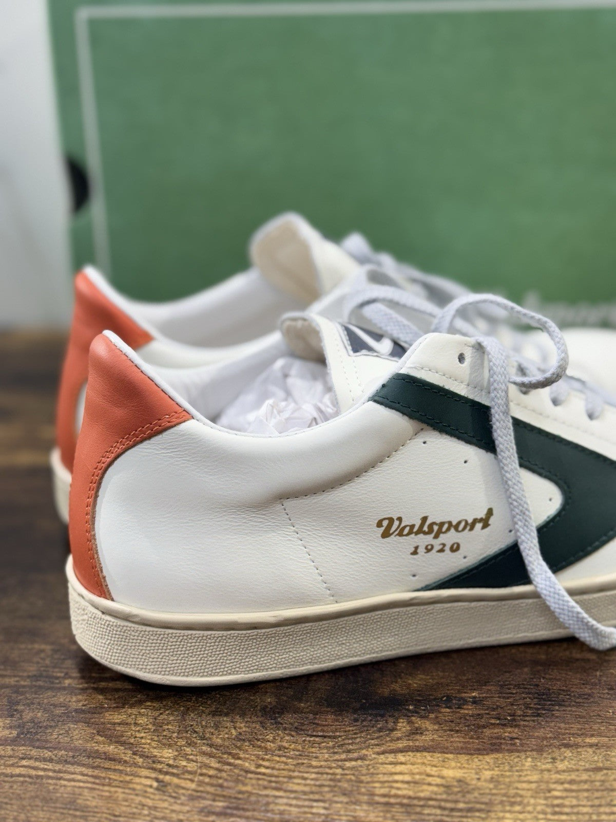 Valsport Tournament Sneaker Pelle Bianca Verde Casual Uomo 39