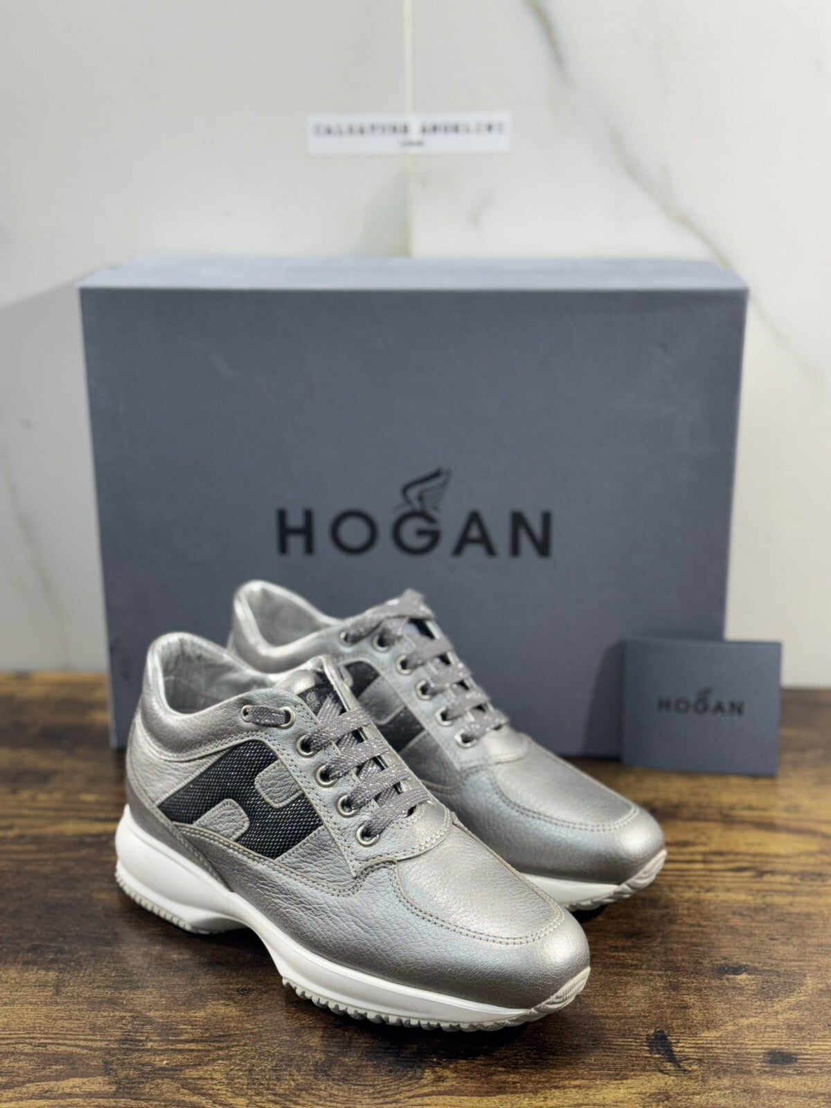 Hogan Interactive Donna Sneaker Pelle Argento Luxury Hogan Woman 35
