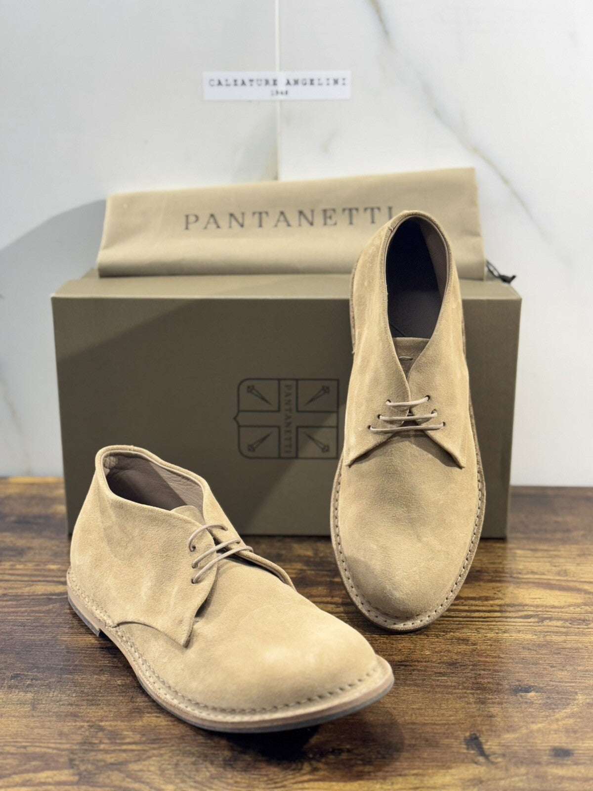 Pantanetti Polacchino Uomo Suede Beige Luxury Handmade Pantanetti Men Shoes 43