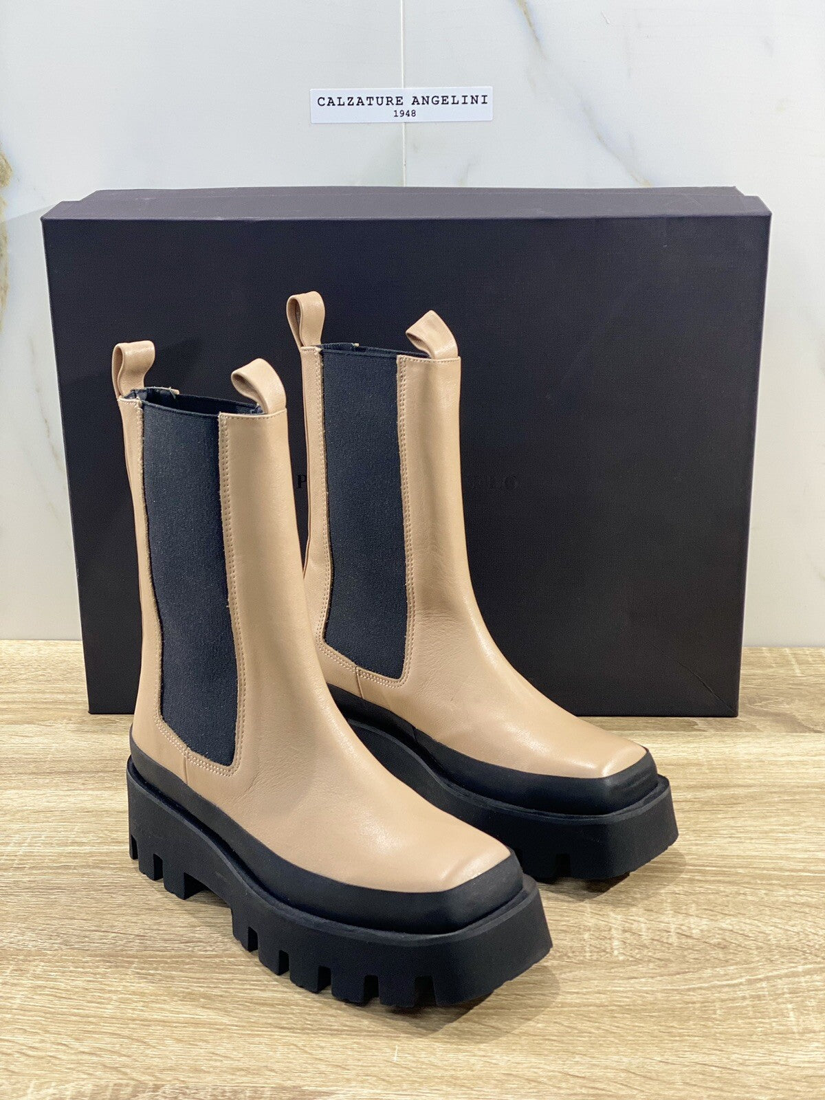 Paloma Barcelo’ Stivaletto donna beatle catrine pelle nocciola luxury boot 36