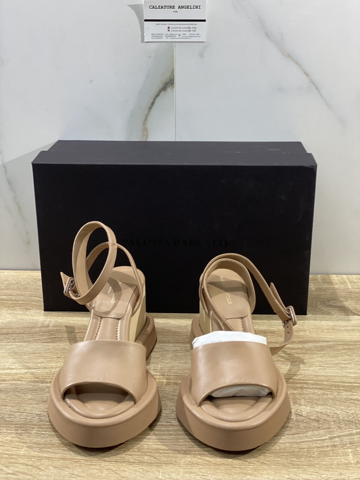 Paloma Barcelo’ sandalo donna Inga in pelle nocciola zeppa 40