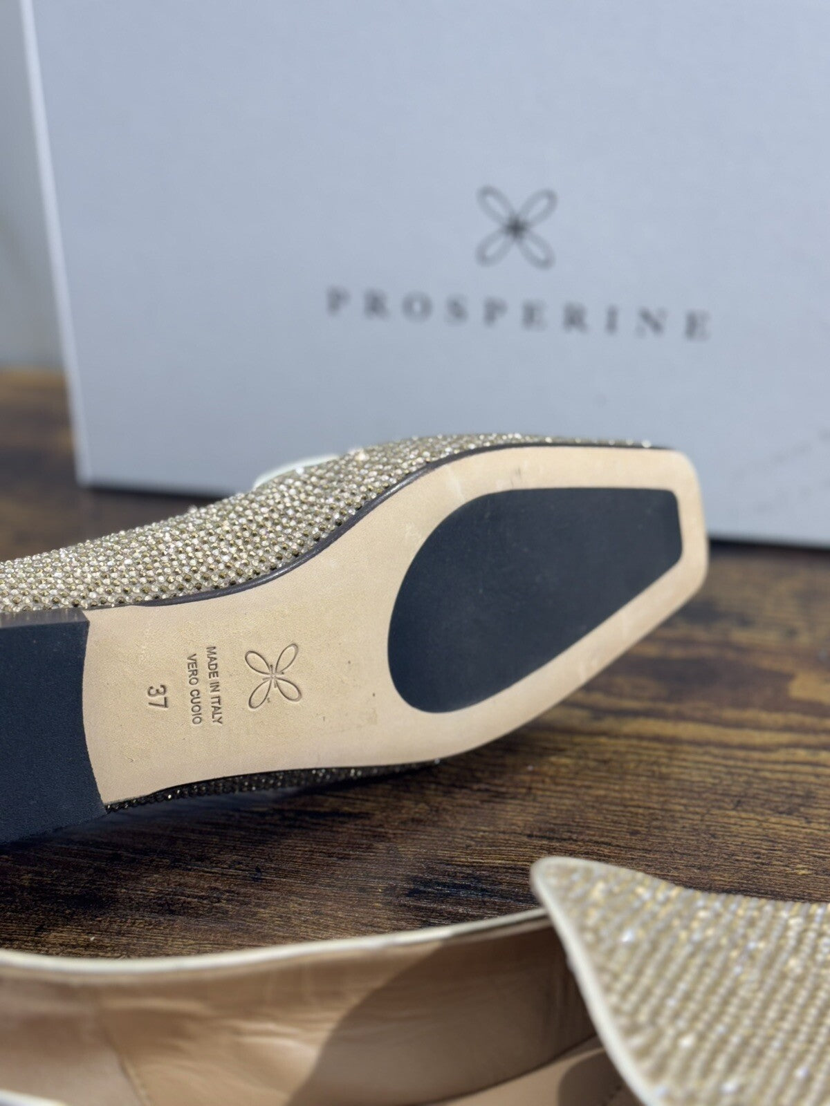 Prosperine mocassino donna in Oro Strass luxury made in italy 37