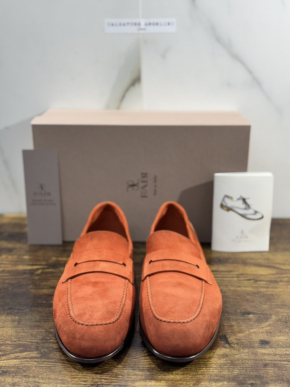 Fabi Mocassino Uomo Suede Ruggine Goodyear Handmade Fabi Luxury Loafer 43