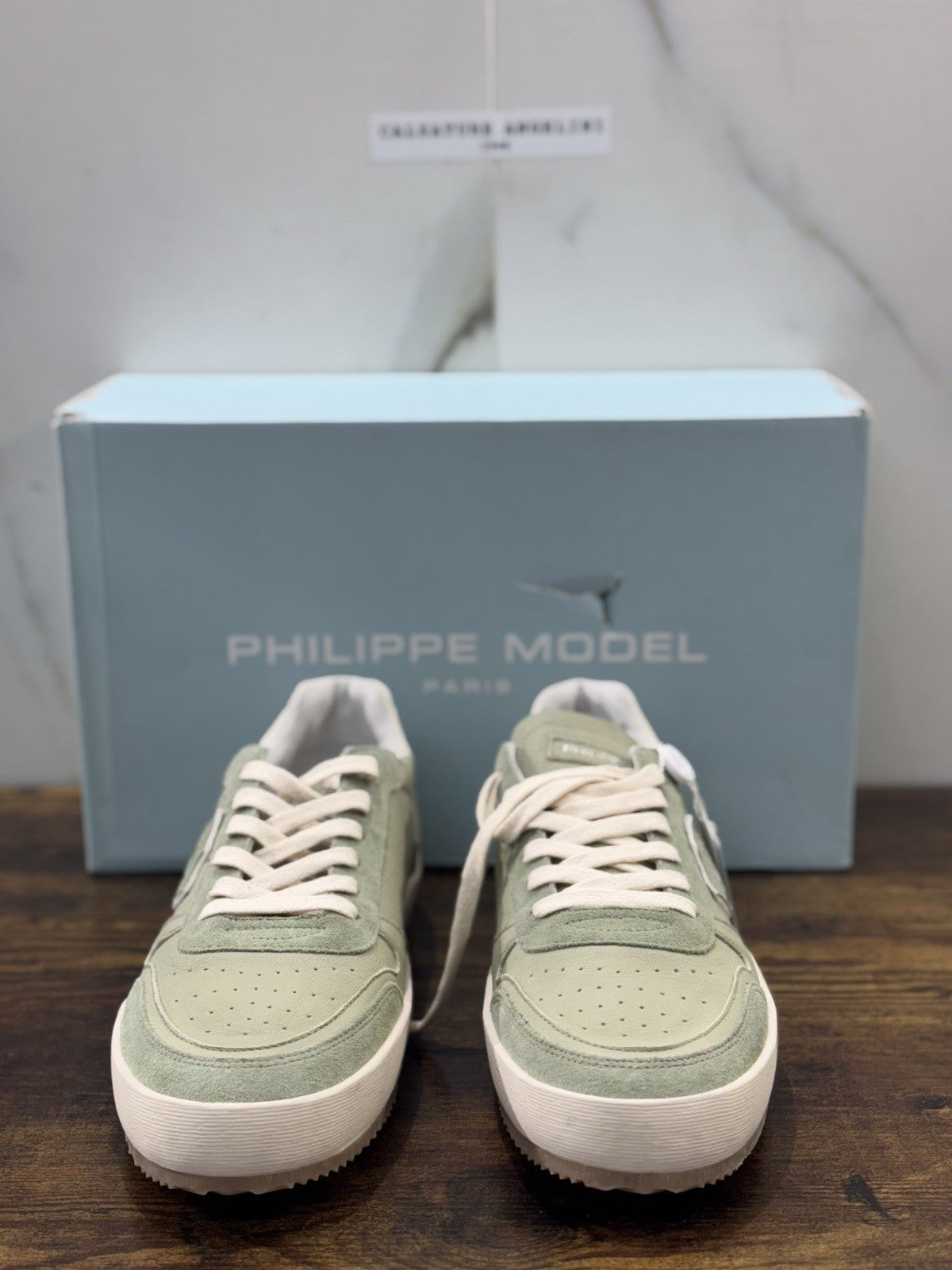 Philippe Model Nice Low Men Sneaker Uomo Pelle Verde 41