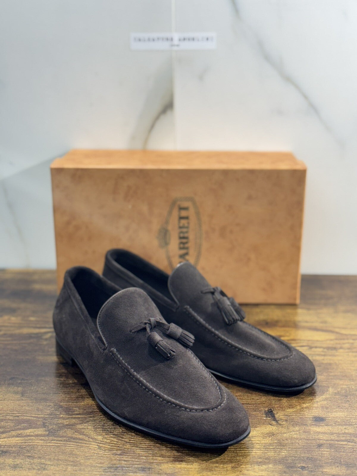 Barrett Mocassino Nappine Uomo Pelle Suede Testa Moro Luxury Men Barrett 43