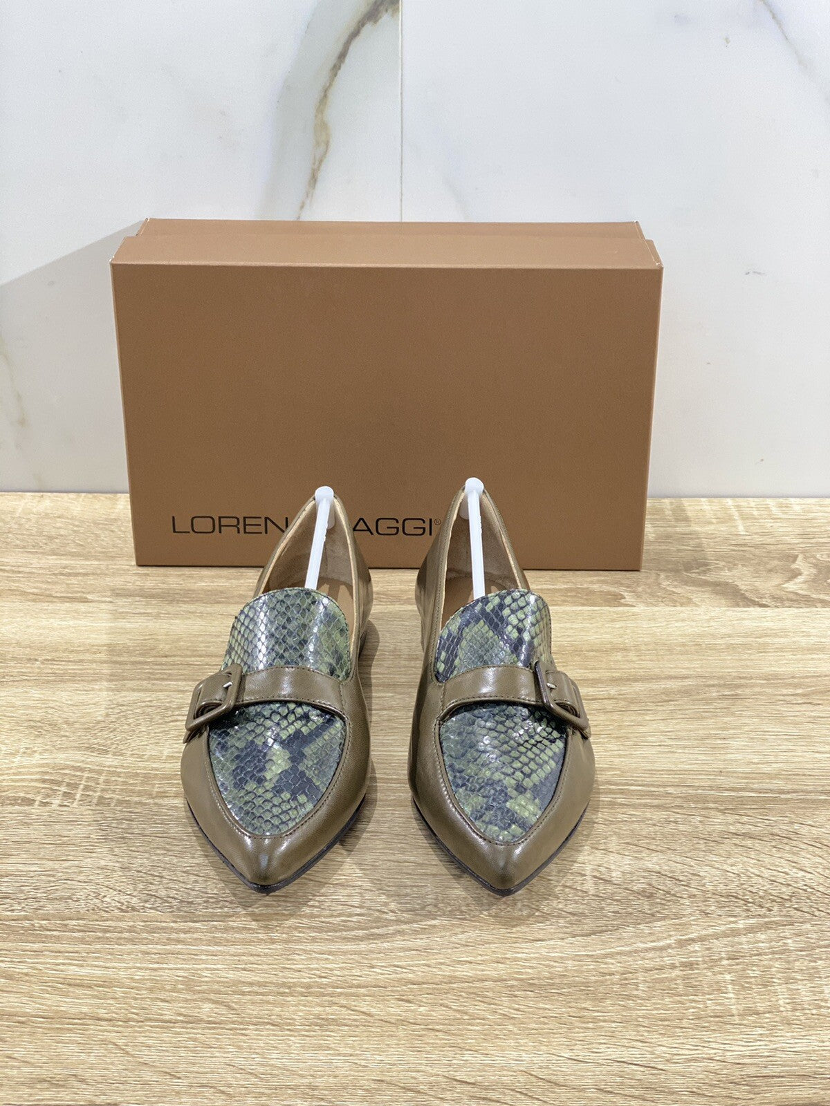 Lorena Paggi Mocassino Donna 02203 In Pelle Olive Made In Italy 39