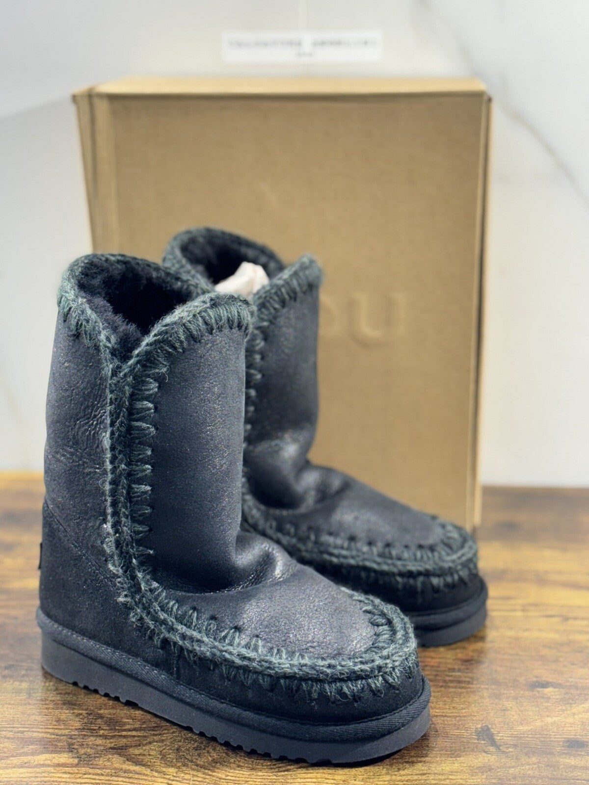 Mou Eskimo Boot 24 Cm Nero Laminato Casual Mou Woman Boot 36