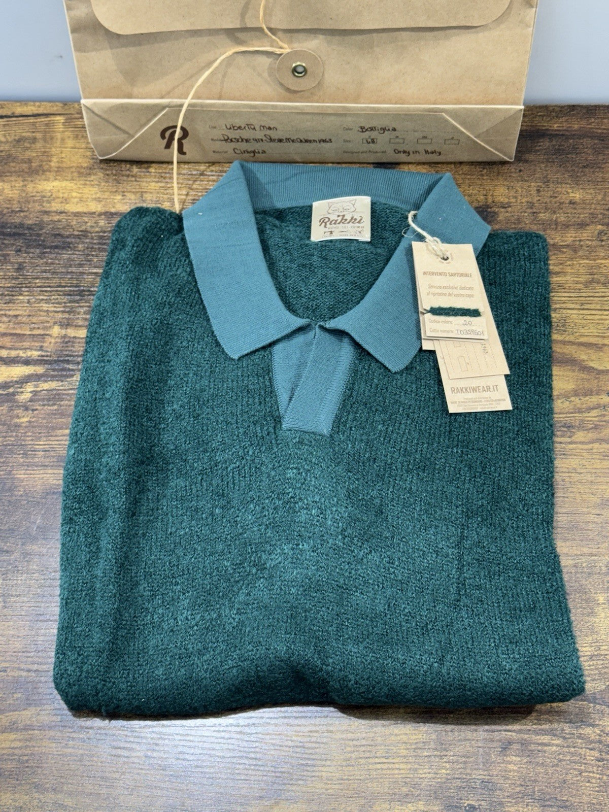 Rakki Polo Modello Porsche 917 Steve McQueen Verde Bottiglia Ciniglia Uomo 48