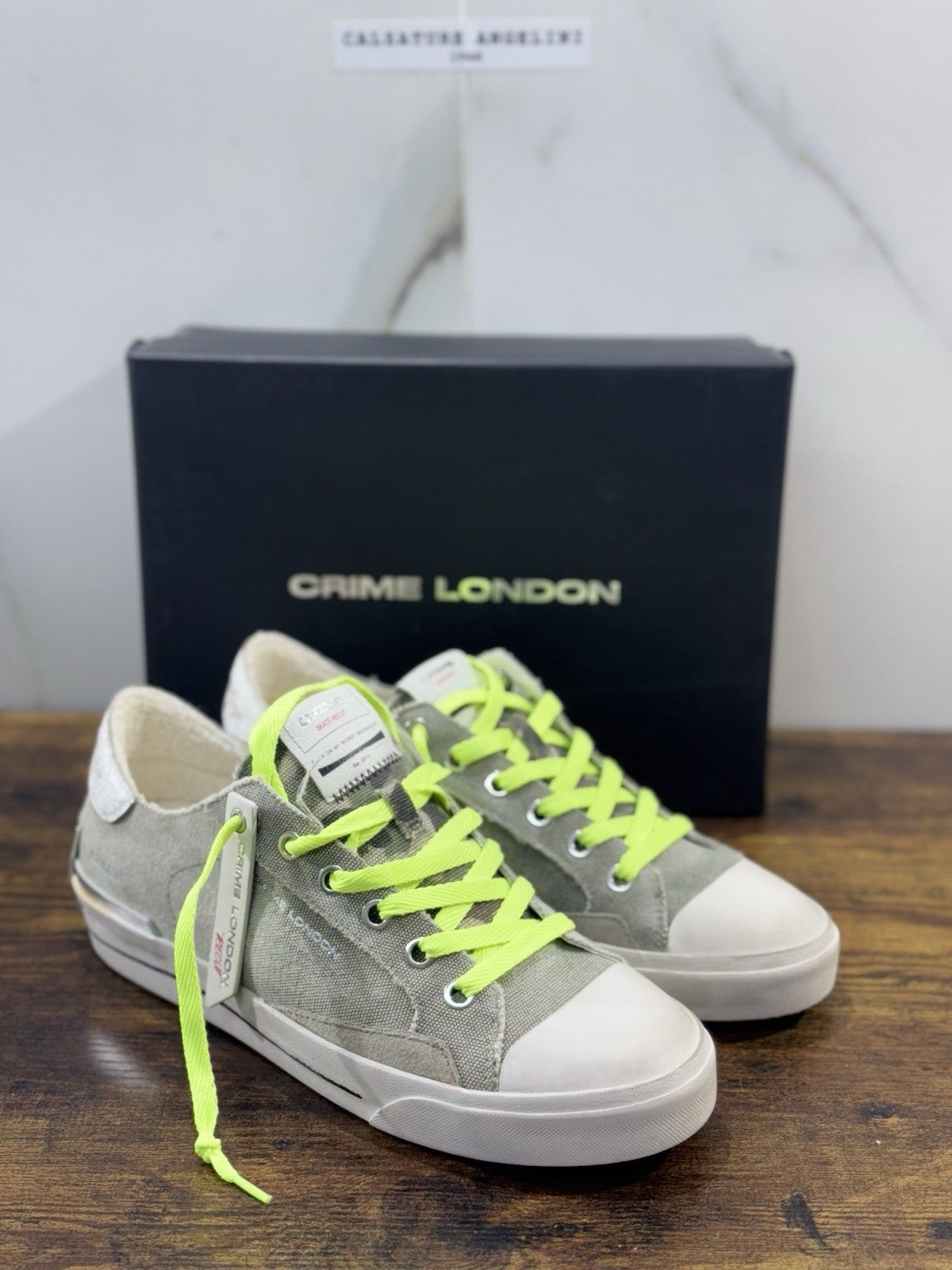 Crime London Sneaker Recut Low Canvas Verde Causal Uomo 44