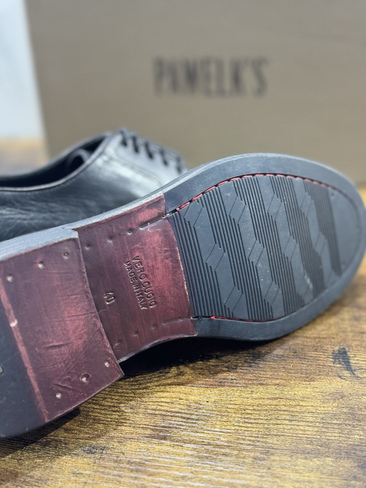 Pawelk’s Derby Uomo Pelle Nero Hand Made Made In Italy Derby 40