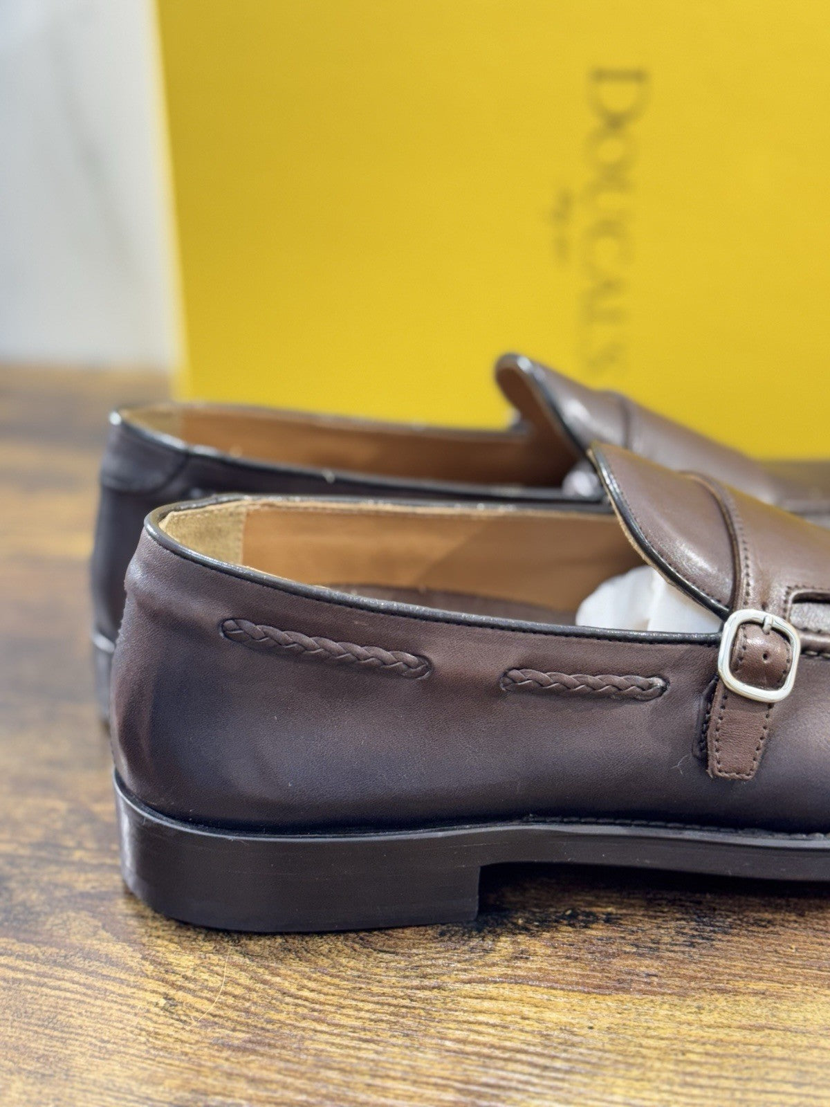 Doucal’s Scarpa Uomo Doppia Fibbia T Moro Pelle Luxury Men Doucal’s Shoes 40