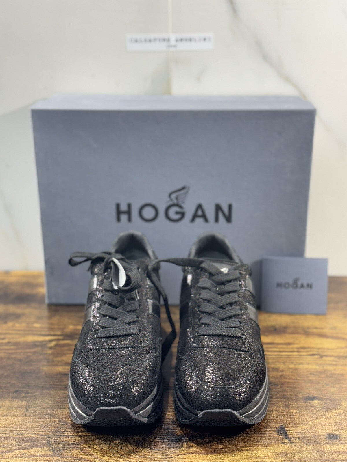 Hogan MIDI Platform sneaker Donna extra light Nero pelle 40