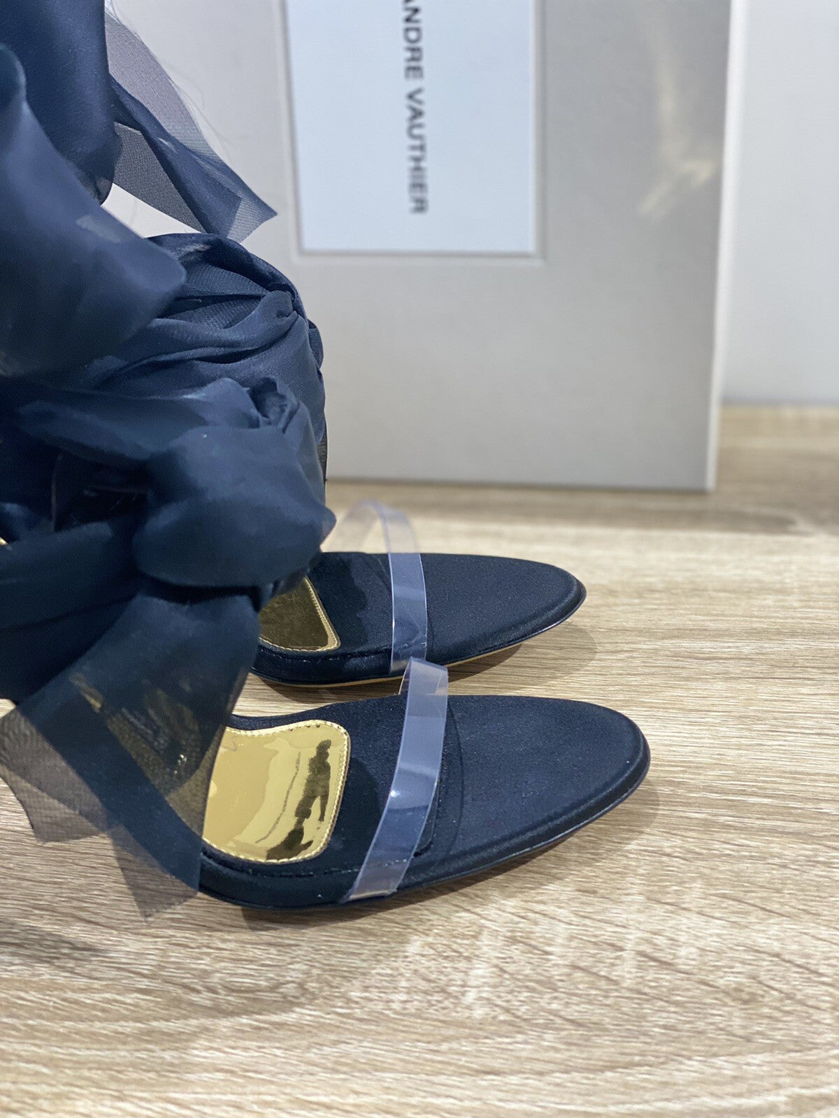Alexandre Vauthier sandalo donna basic 105 tal crew nero luxury woman sandal 38