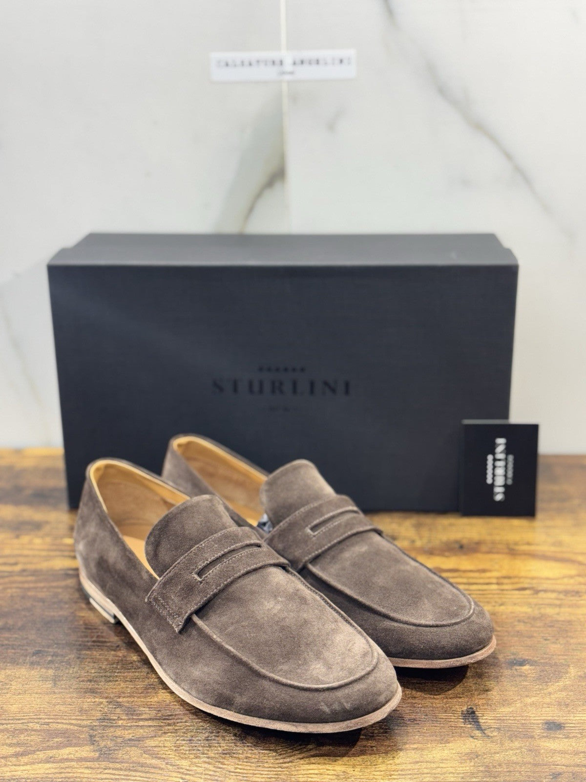 Sturlini Firenze Mocassino Uomo Suede T Moro Luxury Craftmanship Men 42
