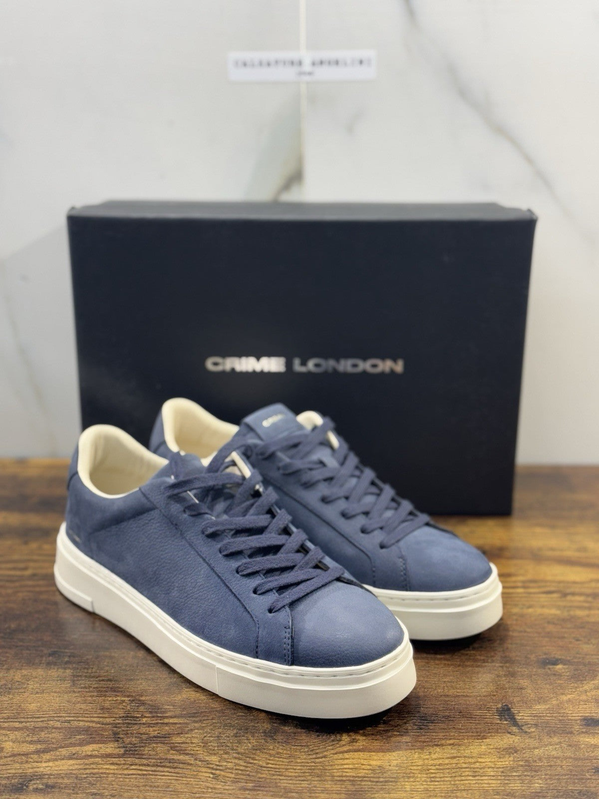 Crime London Sneaker Uomo Extra light Pelle Blu Casual Men Shoes 40