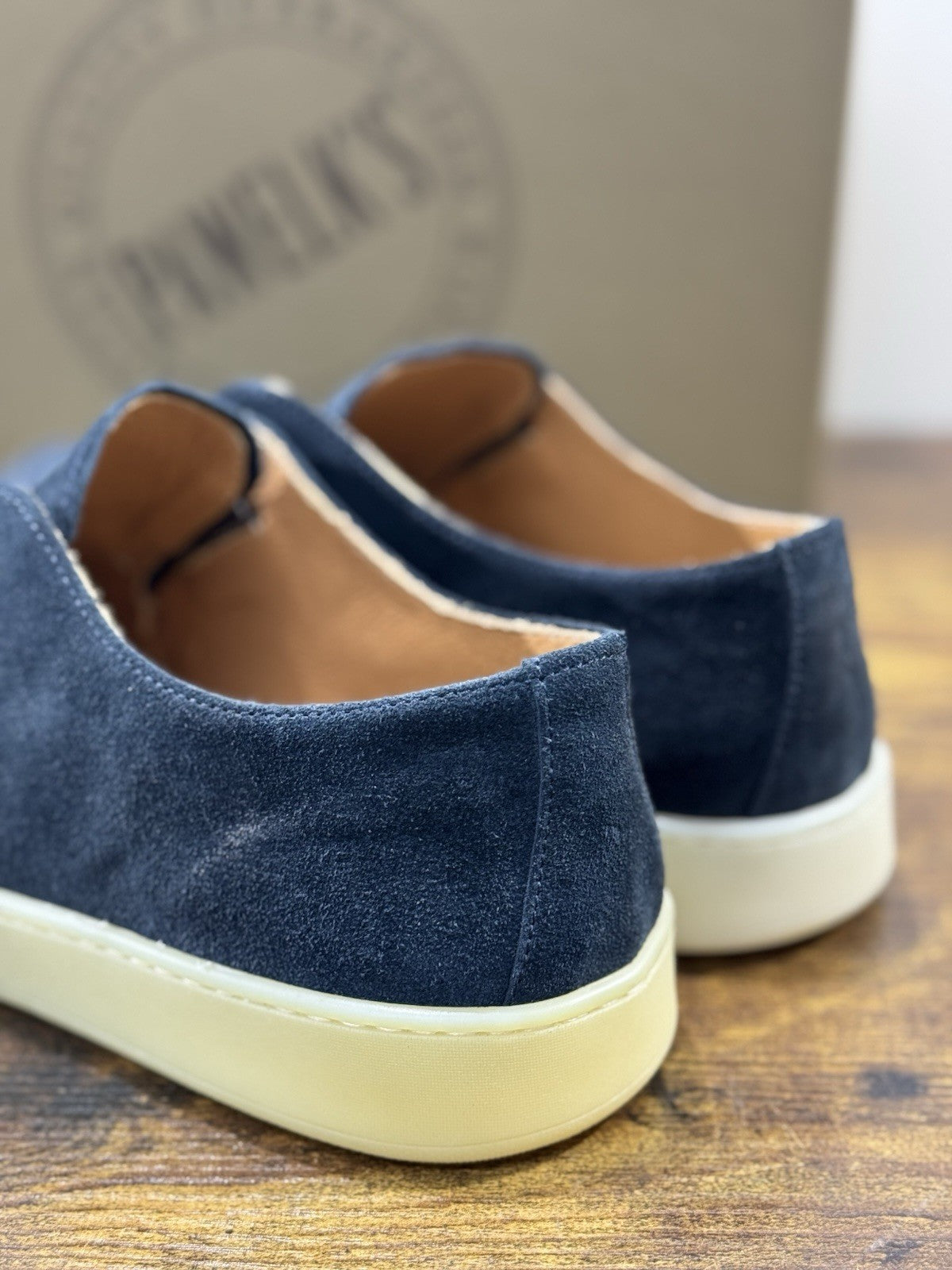 Pawelk’s Mocassino Slip On Suede Blu Made In Italy Ultra Flexible Uomo 41