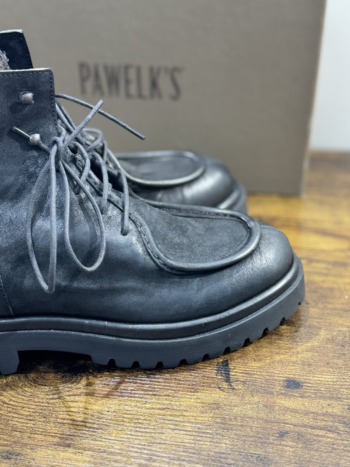 Pawelk’s Anfibio Uomo Pelle Nera Hand Made Made In Italy 45