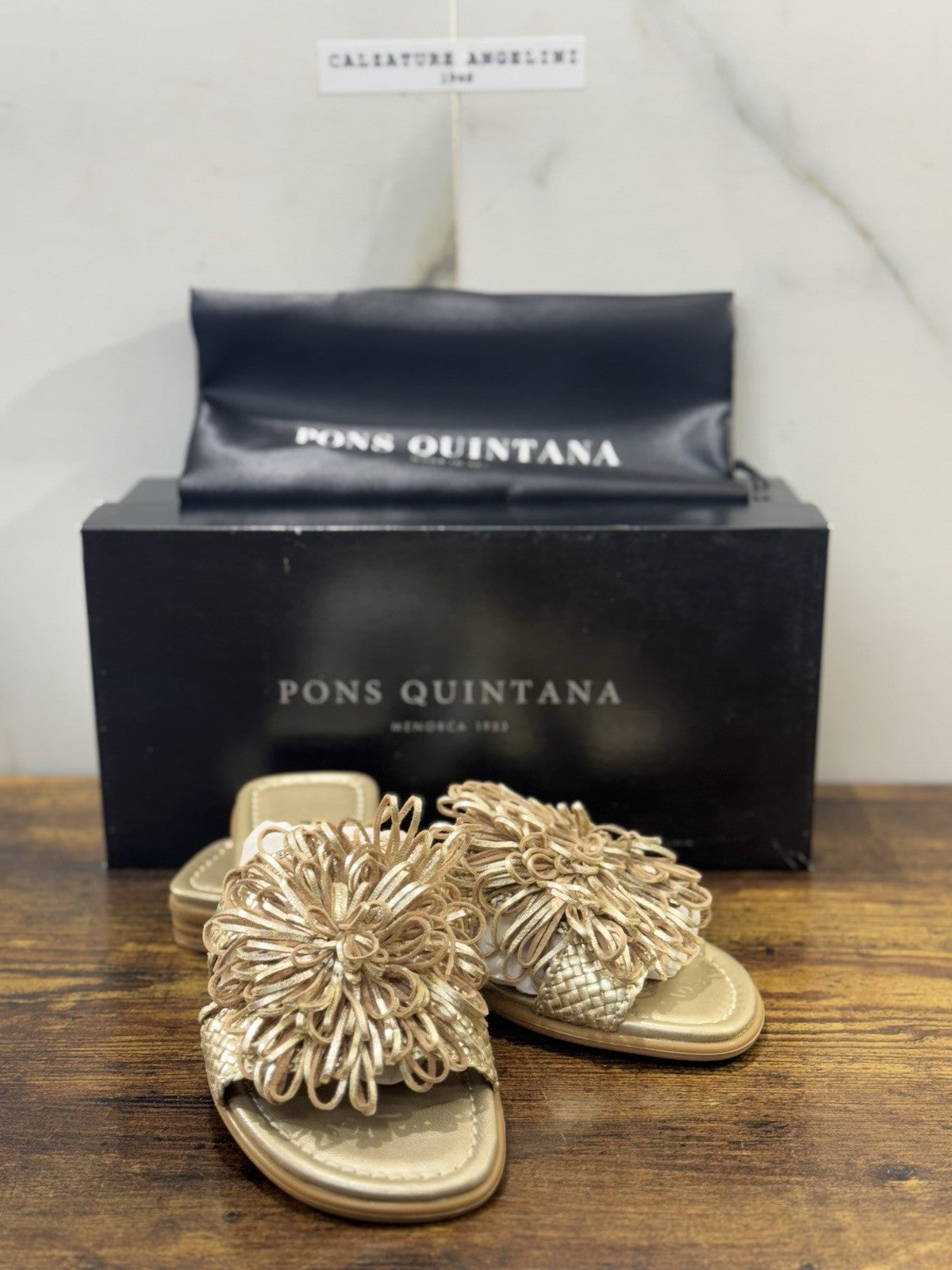 Pons Quintana Sandalo Tina Donna Pelle Platino Handmade 37