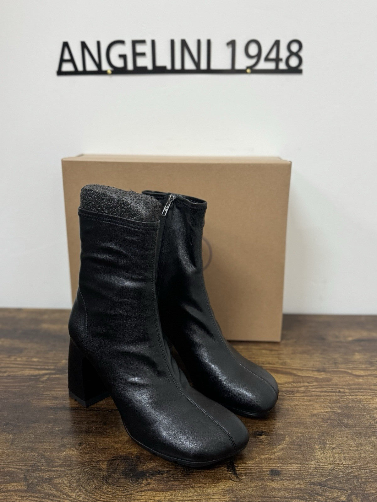 Ash Eclat Bis Pelle Nero Stivaletto Casual Boot Donna 40