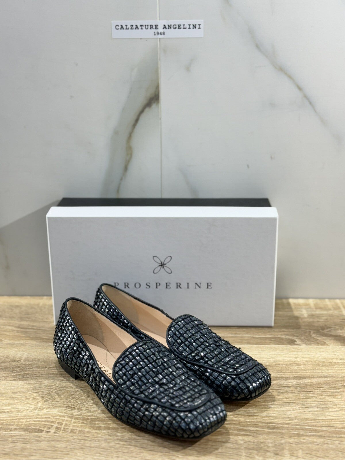 Prosperine Ballerina donna Raffia Petrolio luxury made in italy 36.5