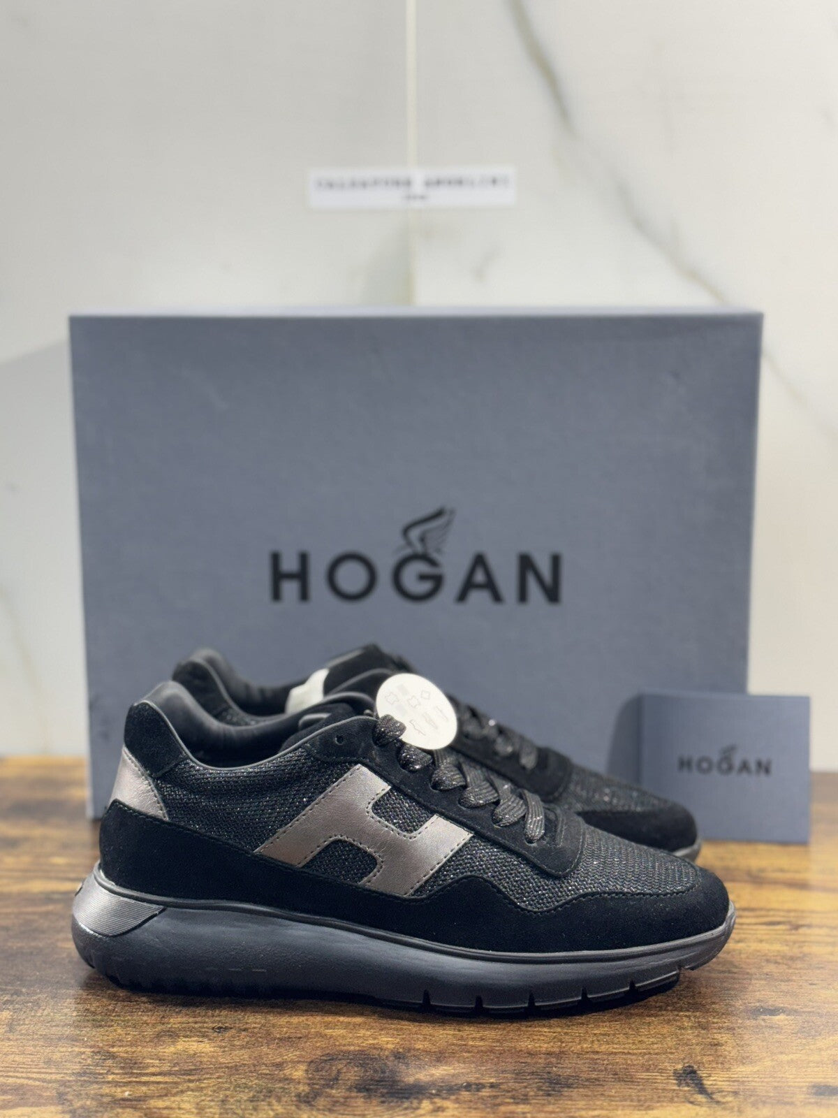 Hogan Interactive sneaker Donna extra light Suede Nero pelle 36