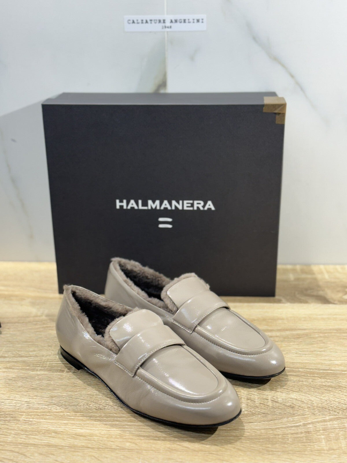 Halmanera Mocassino Domma edin Pelle Tortora Casual Handmade Shoes 41