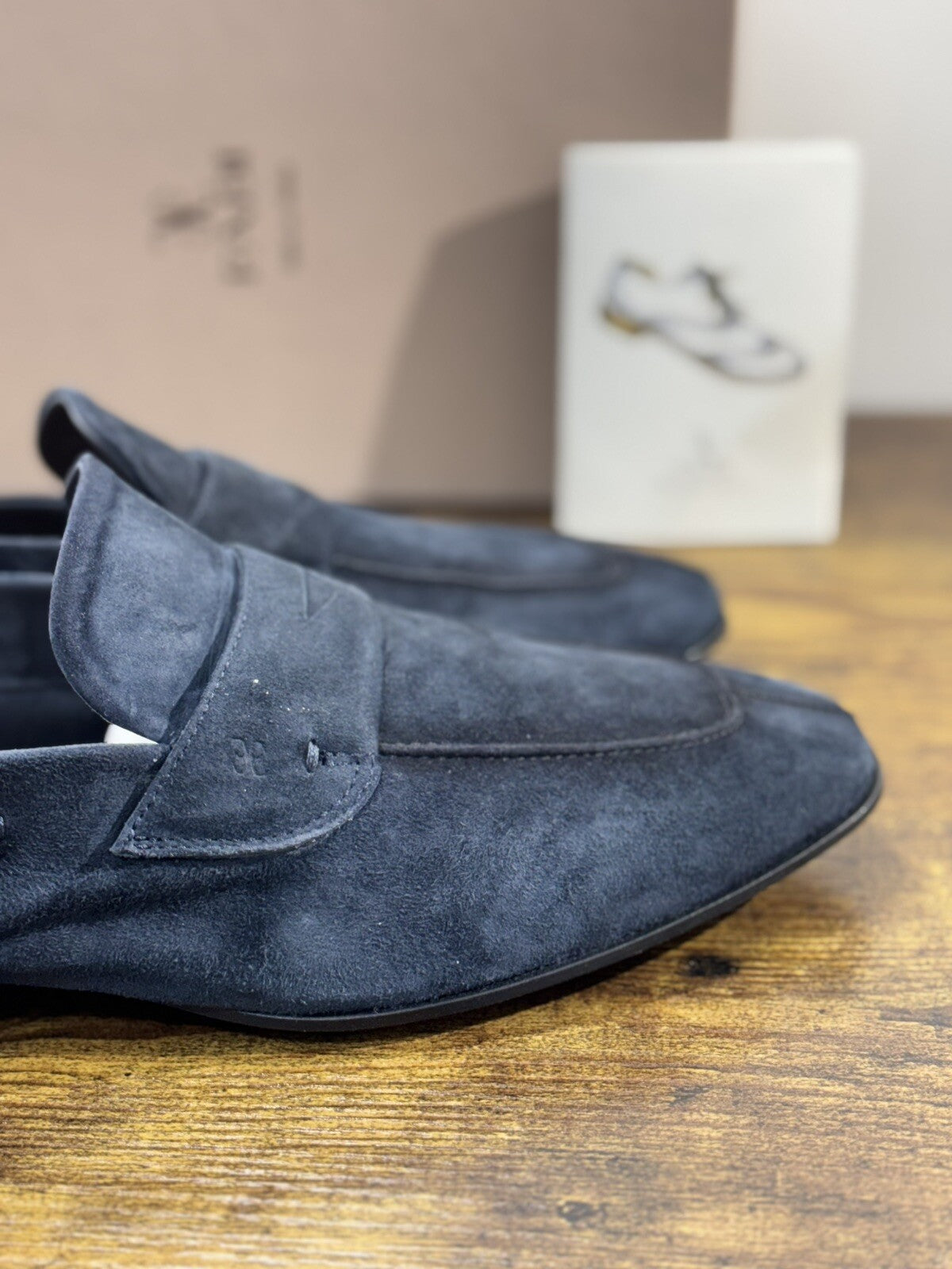 Fabi Mocassino Uomo Pelle Blu Suede Luxury Handmade Fabi Handmade Loafer 44