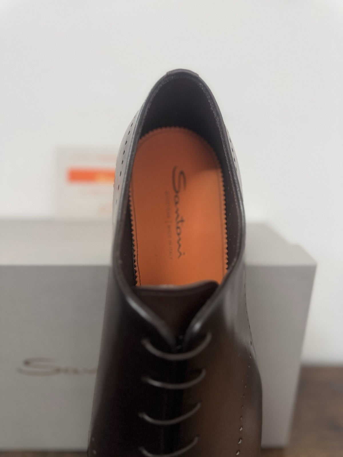 Santoni Stringata 4 Fori Goodyear Pelle Dark Brown Luxury Casual Santoni 45