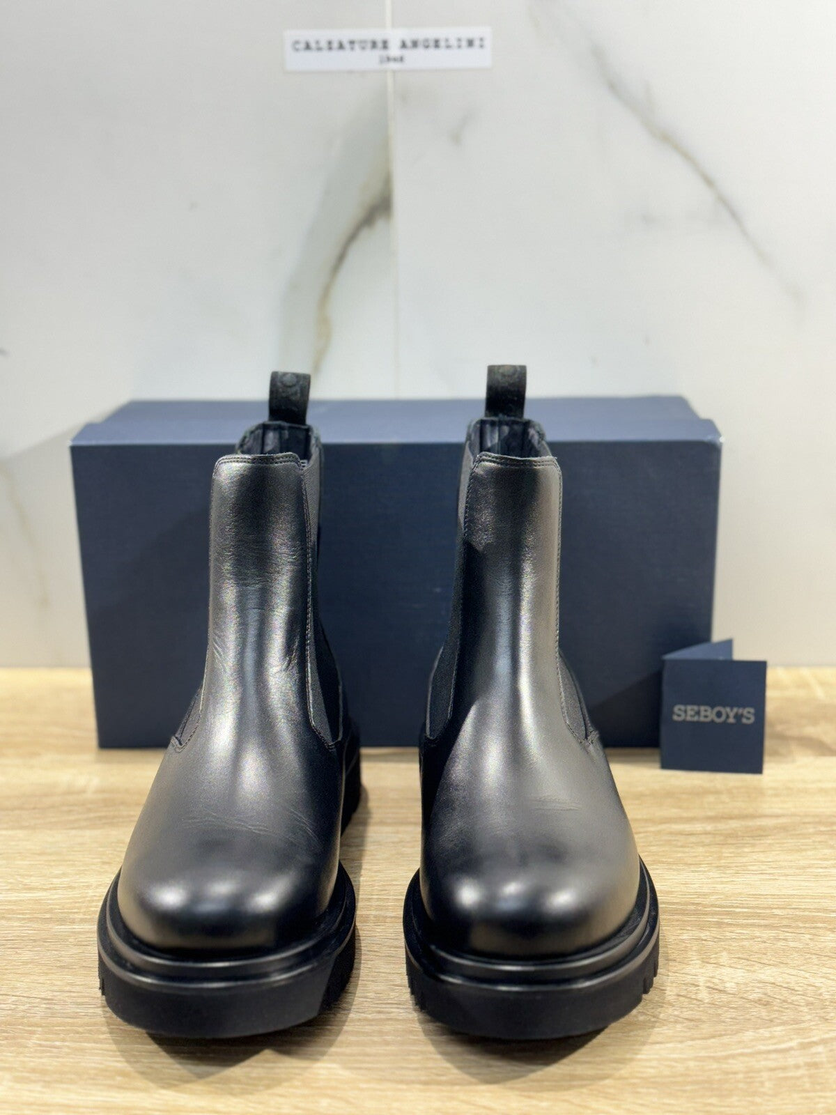 Seboy’s Chelsea Boot Uomo Pelle Nero Fondo Gomma Made In Italy 40