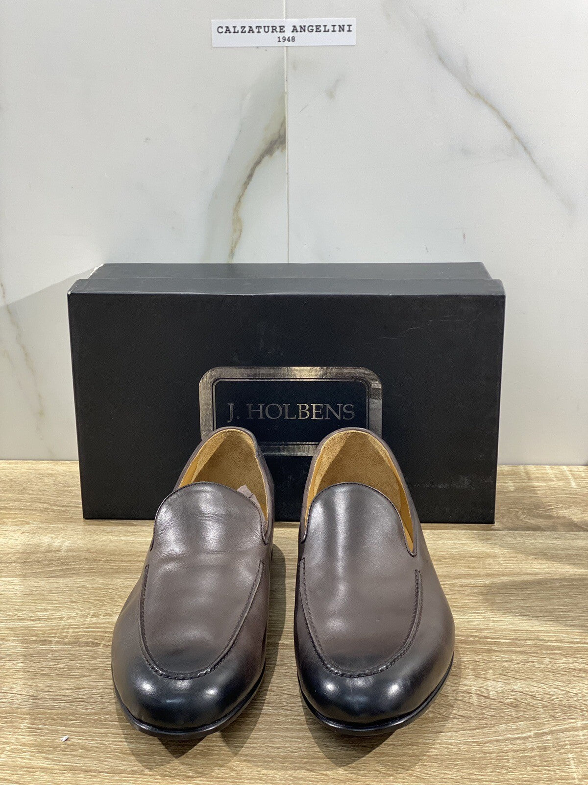 J.Holbens Mocassino Uomo Pelle Ebano Casual Men Shoes Made In Italy 43
