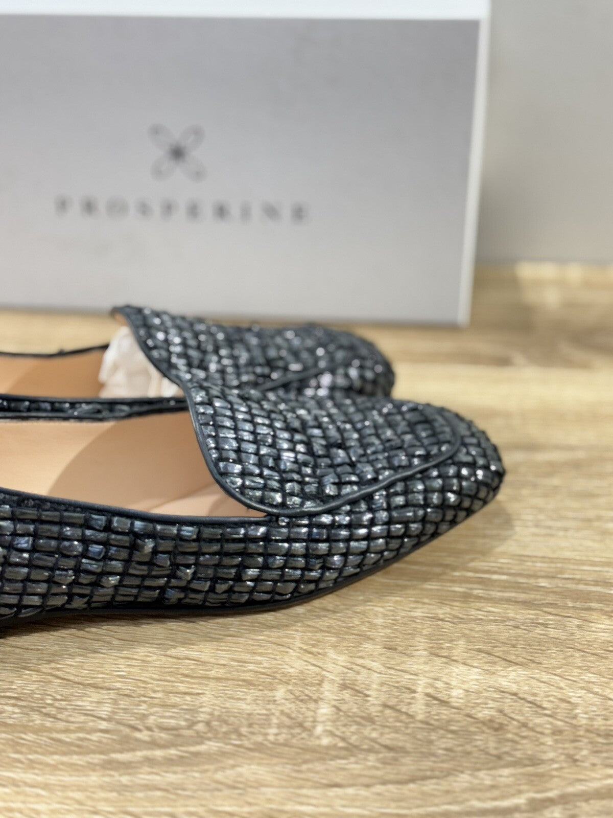 Prosperine Ballerina donna Raffia Petrolio luxury made in italy 37
