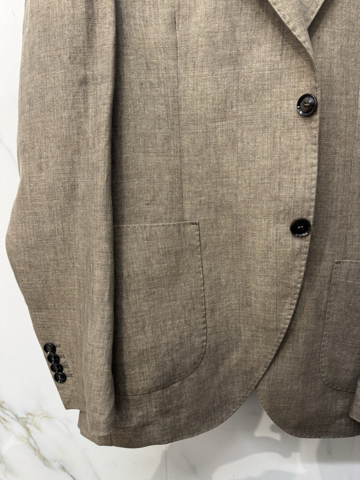 Abito Breras Milano 100% Lino Tortora Made In Italy 48