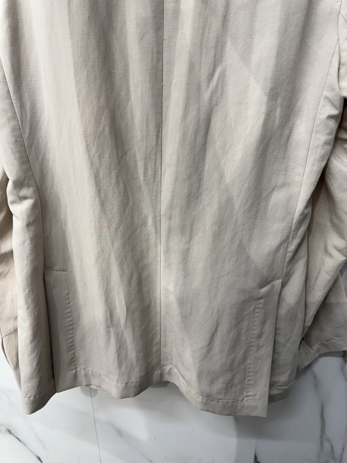 Twenty One Giacca Uomo 2 Bottoni Ecru Misto Lino Made In Italy 48