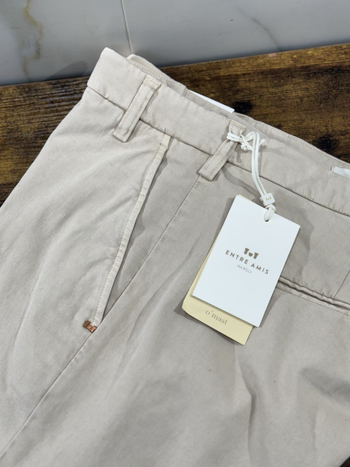 Entre Amis Pantalone Sartoriale Tranche America Burro Made In Italy 36