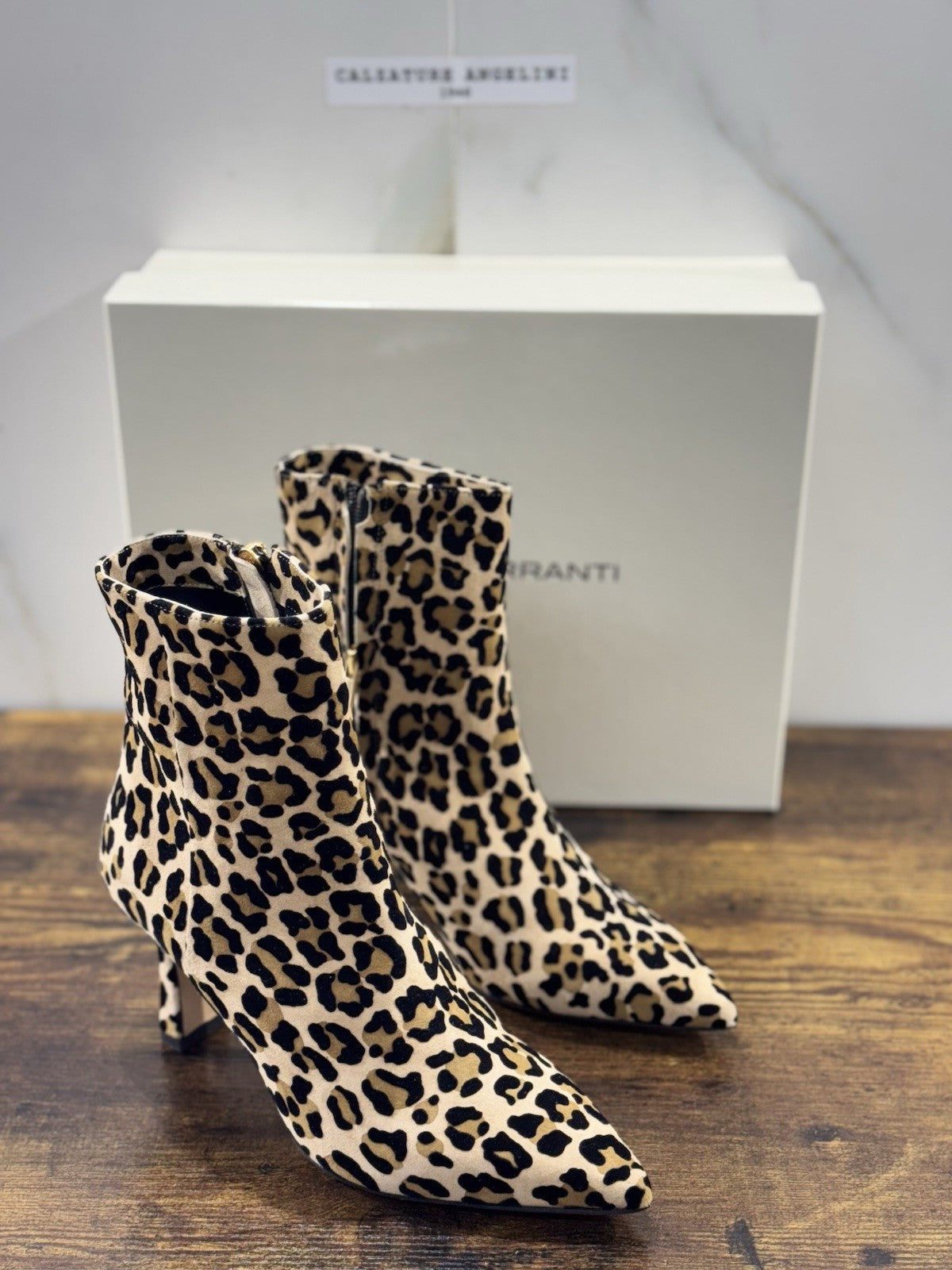 Isabel Ferranti Stivaletto Donna Leopard Made In Italy 39