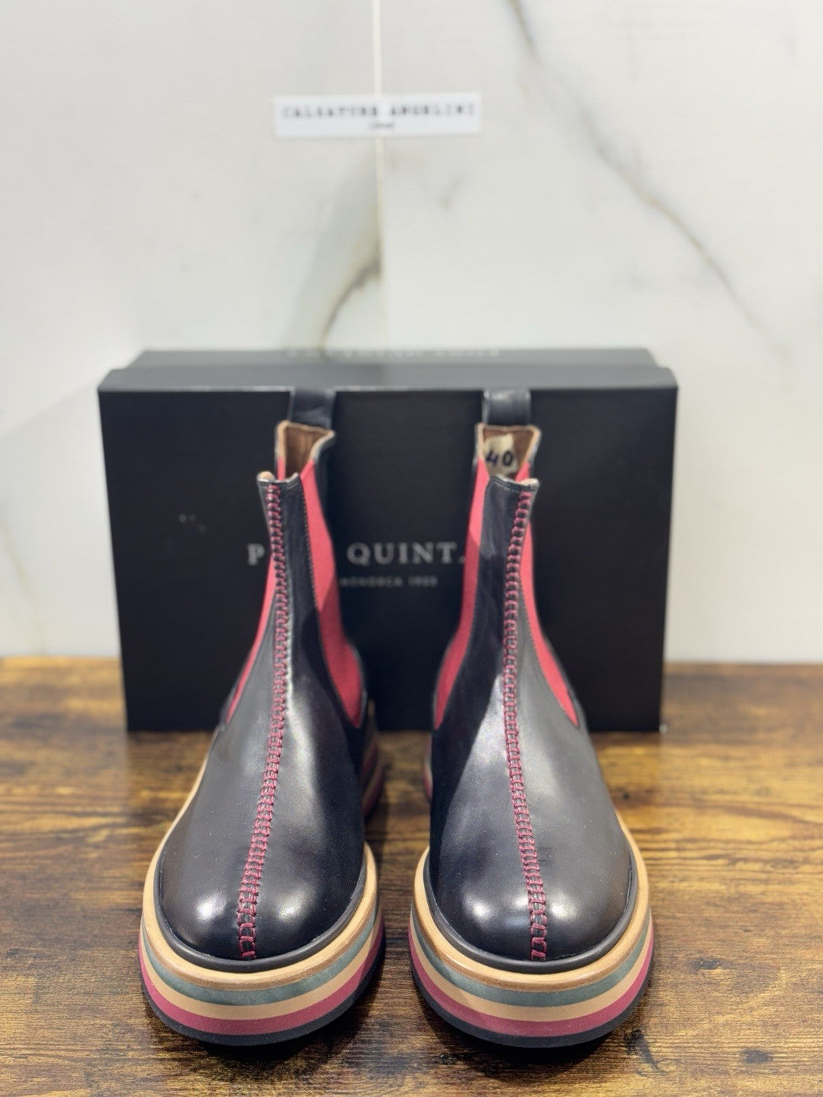 Pons Quintana Chelsea Boot Donna Pelle Nera Casual Woman 40
