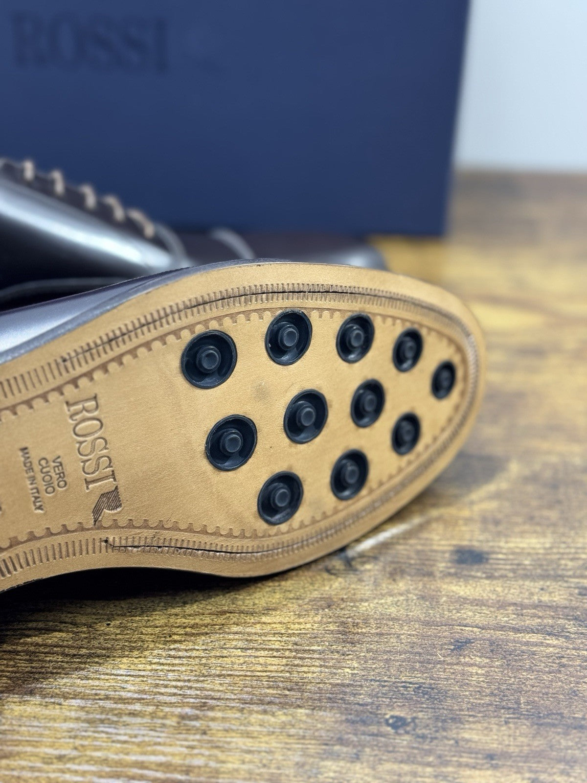 Rossi Scarpa Uomo Oxford Pelle Marrone Made In Italy 40