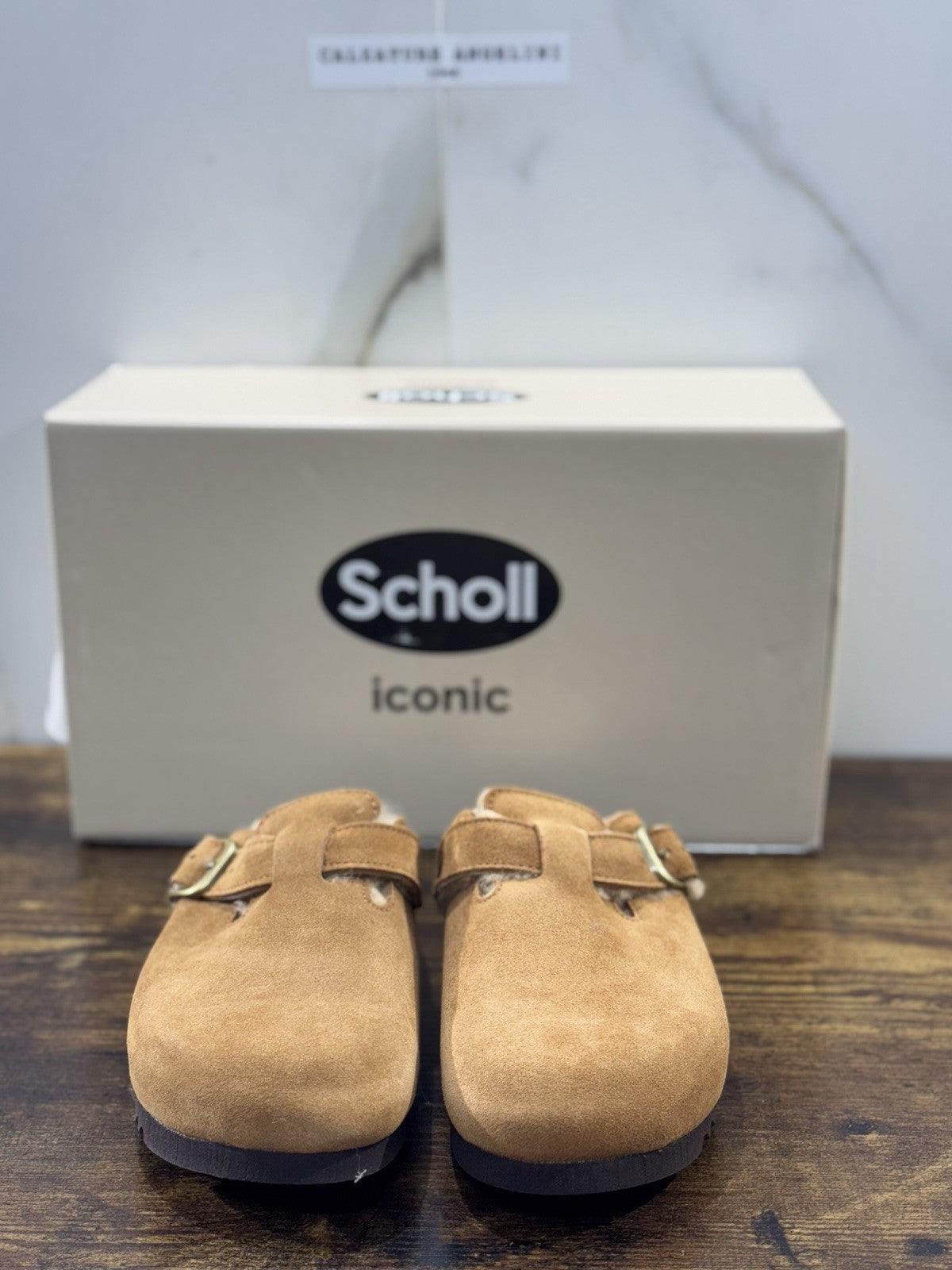 Scholl Fae New F Sabot Donna Suede Cognac Casual 38