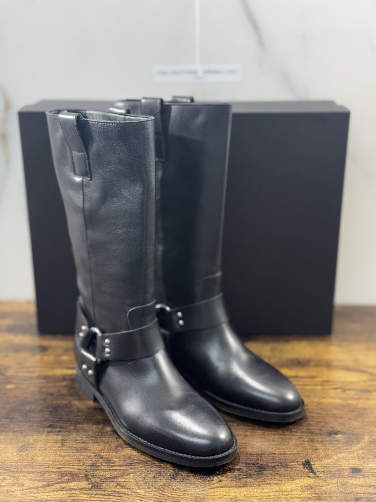 Gisel Moire’ Stivale Donna Pelle Nera Made In Italy 36