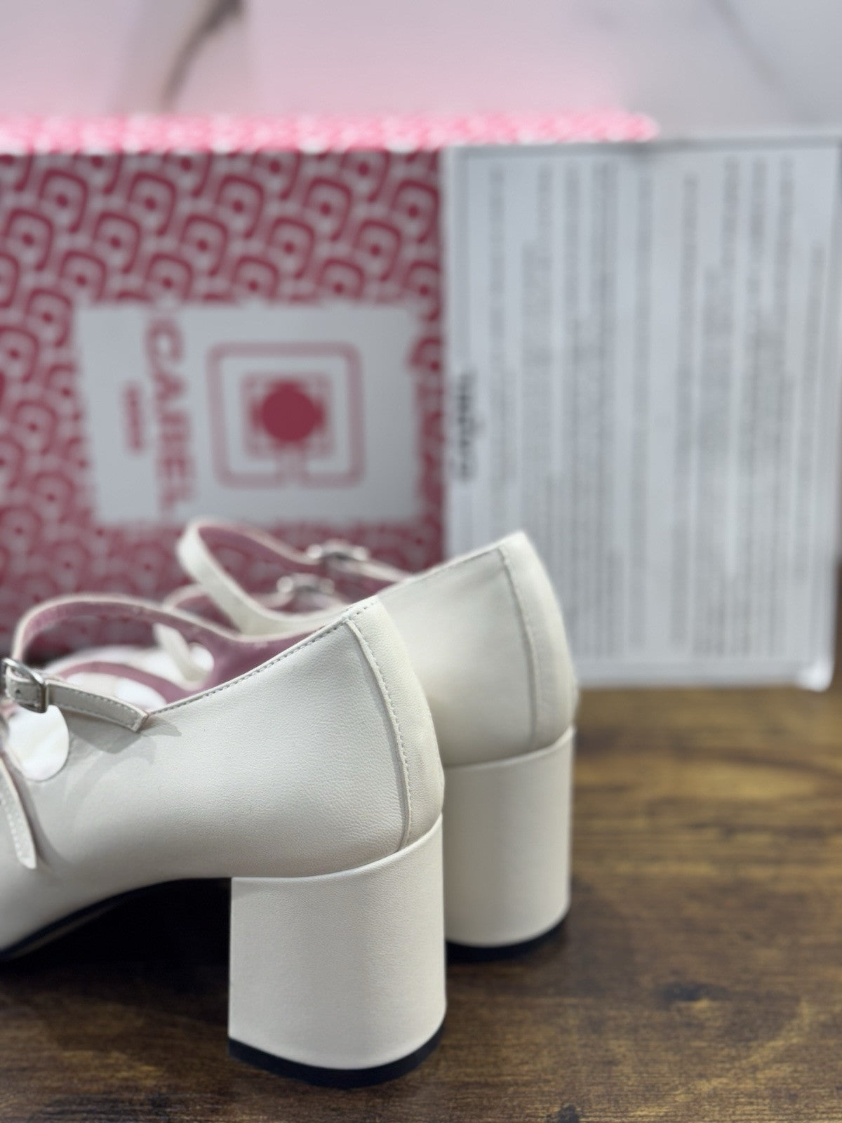 Carel Paris Décolletté Mary Jane Cherry Beige Bianco Luxury 37
