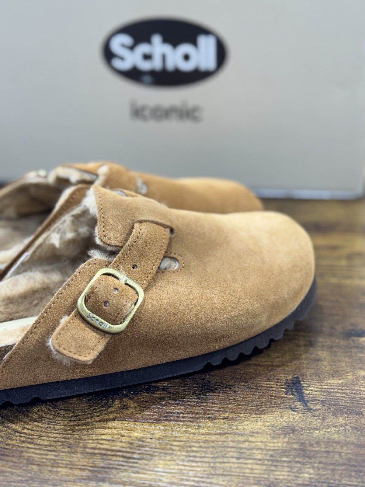 Scholl Fae New F Sabot Donna Suede Cognac Casual 38