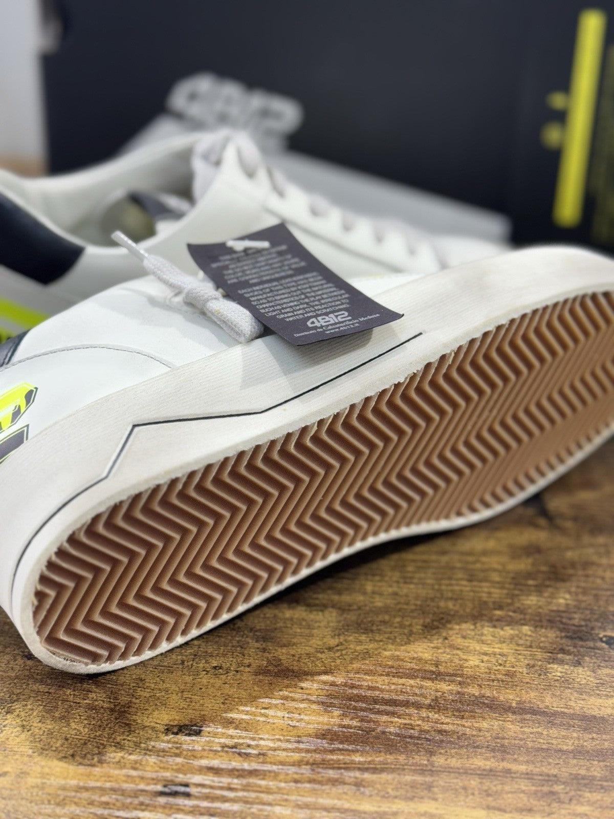 4B12 Sneaker Uomo Kyle Pelle White Casual Shoe 41