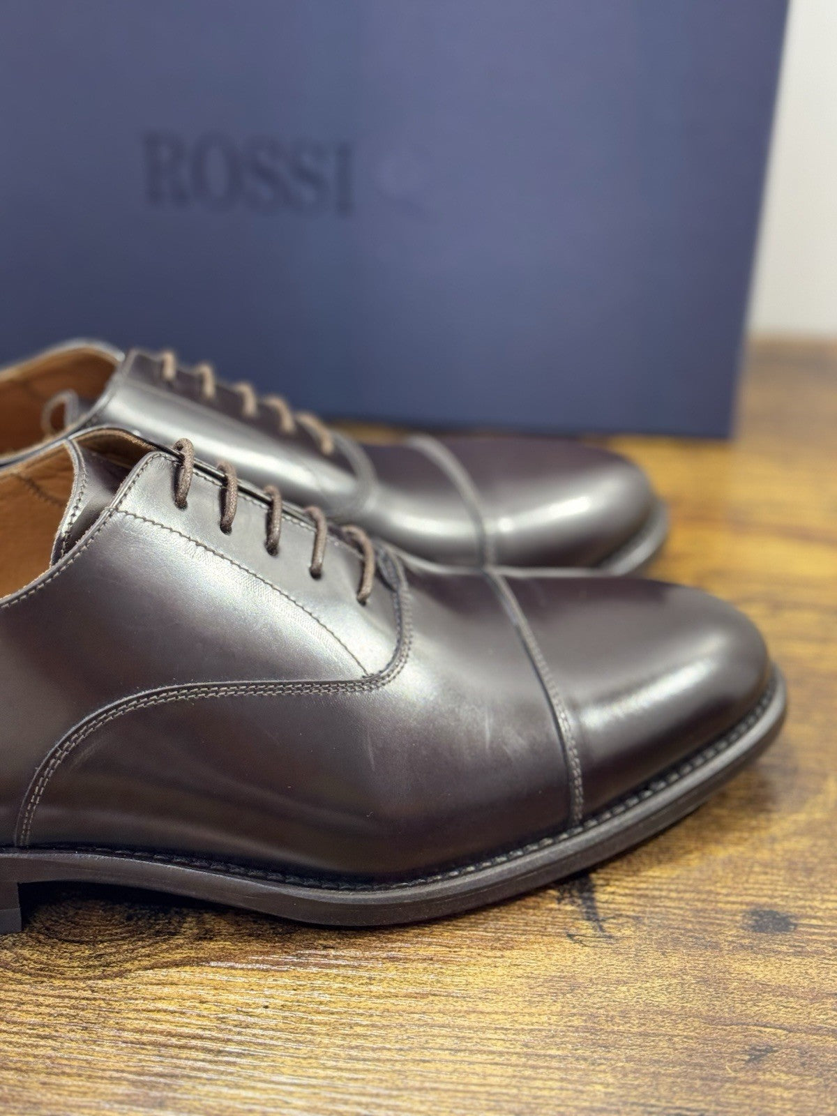 Rossi Scarpa Uomo Oxford Pelle Marrone Made In Italy 40