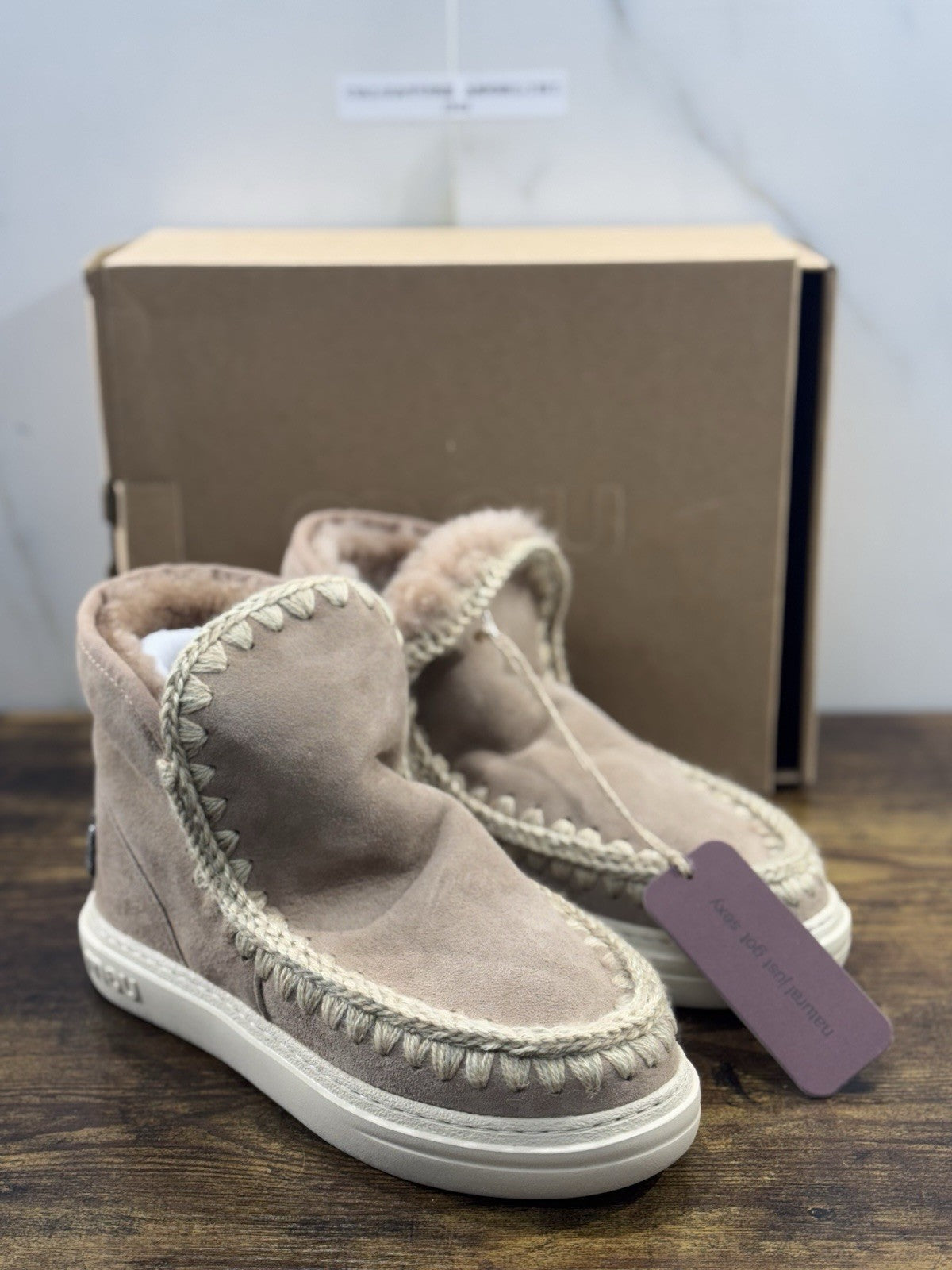 Mou eskimo Sneaker Bold Suede Beige Casual Mou Woman Boot Pietre Logo 40