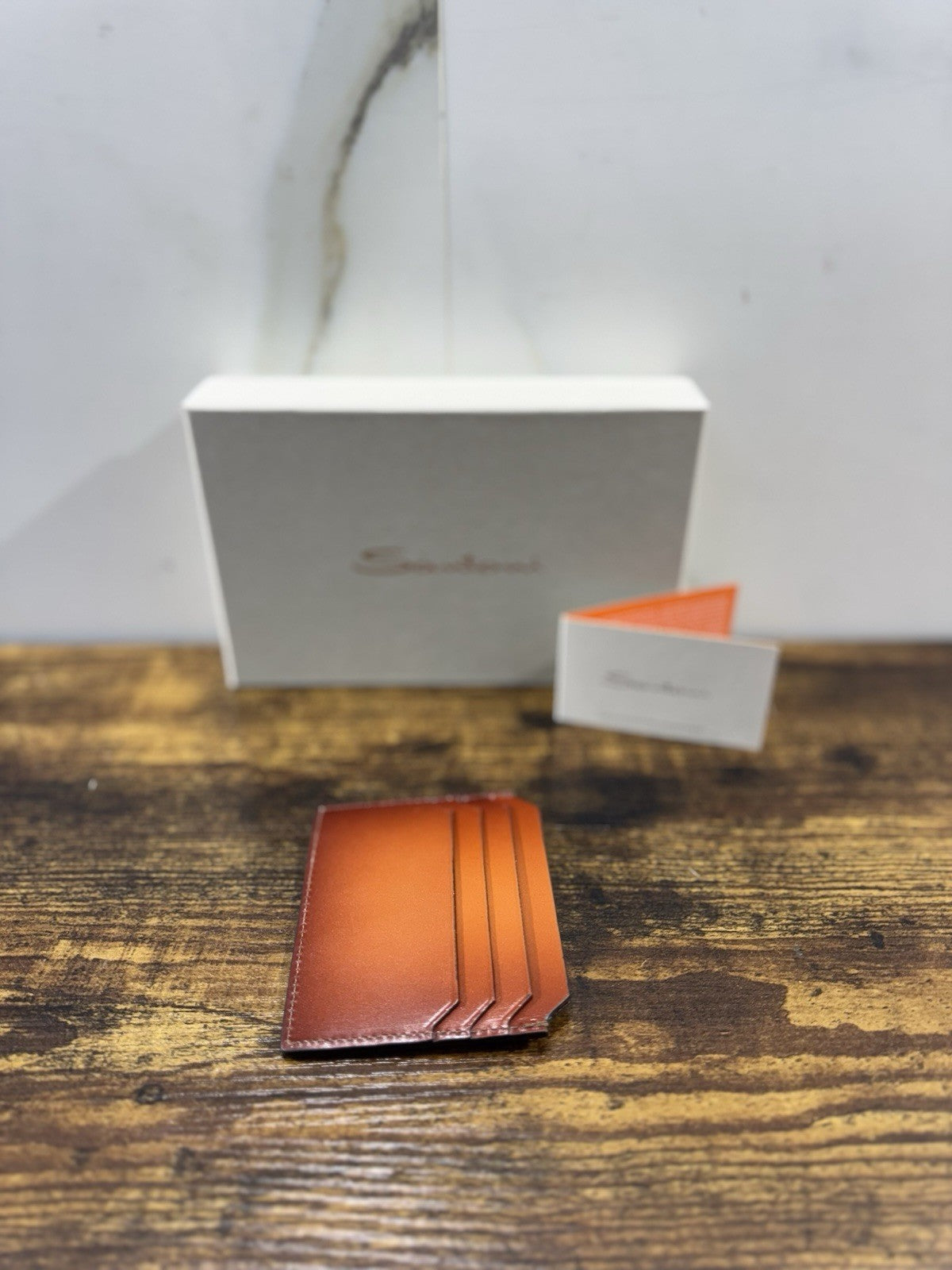 Porta Carte Di Credito Pelle Cuoio Santoni Luxury Men Wallet Santoni