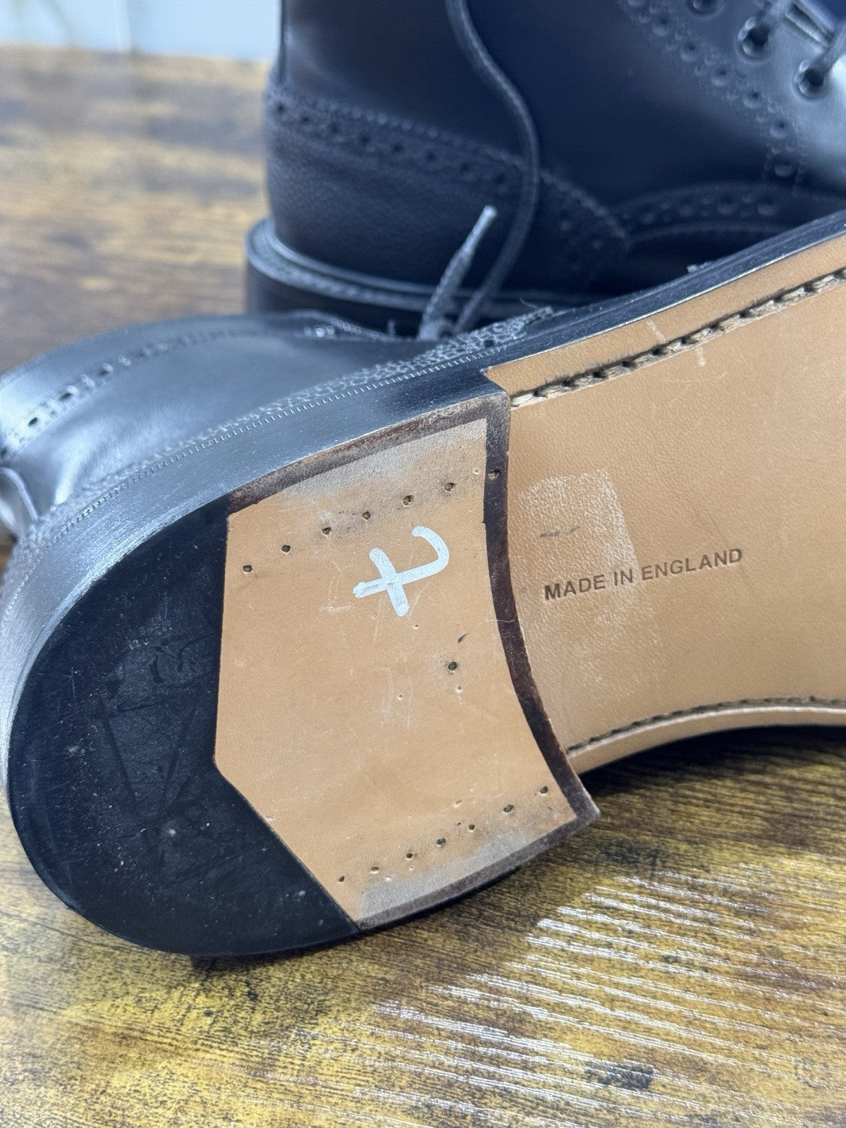 Tricker’s Stow Country boot fondo cuoio pelle Nero luxury boot 7.5